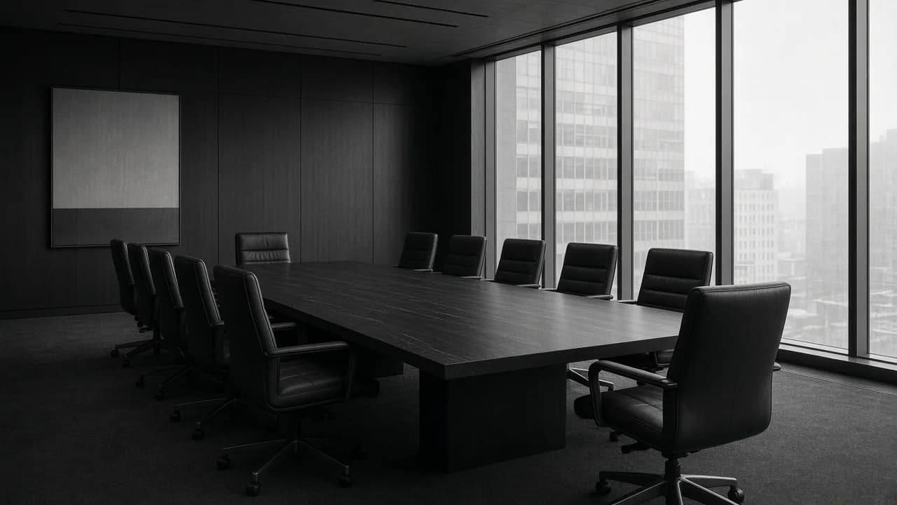 Sala de conselho de administração contemporânea.